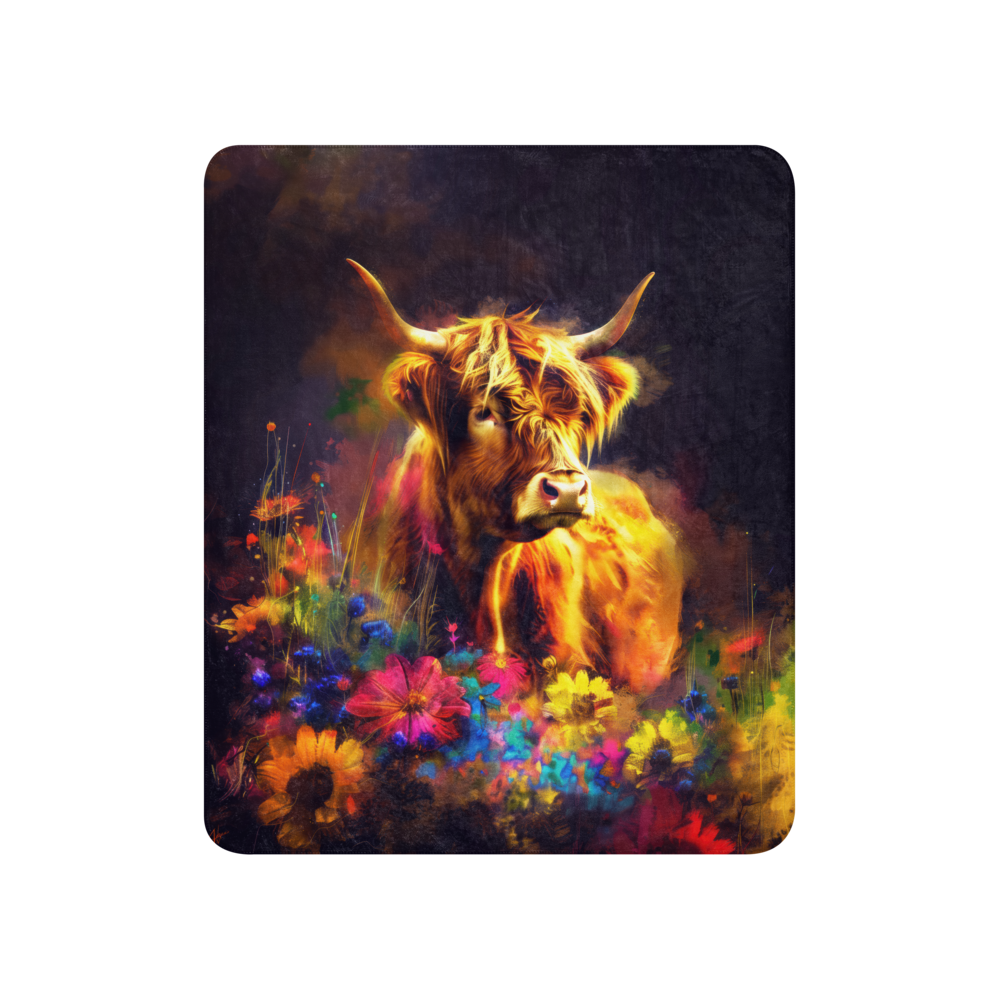 Highland cow Blanket | Sherpa & Throw Blanket for Highland cow Art Lovers