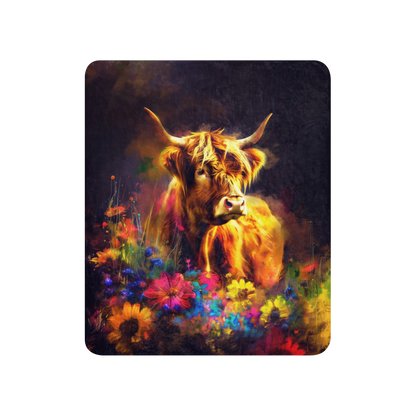 Highland cow Blanket | Sherpa & Throw Blanket for Highland cow Art Lovers
