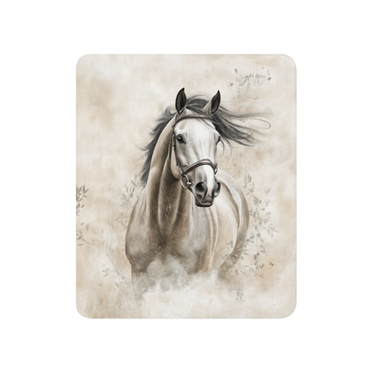 Thoroughbred Horse in the Wind Blanket - Sherpa Blanket Horse Art