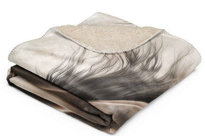 Thoroughbred Horse in the Wind - Sherpa Blanket | Horse Art