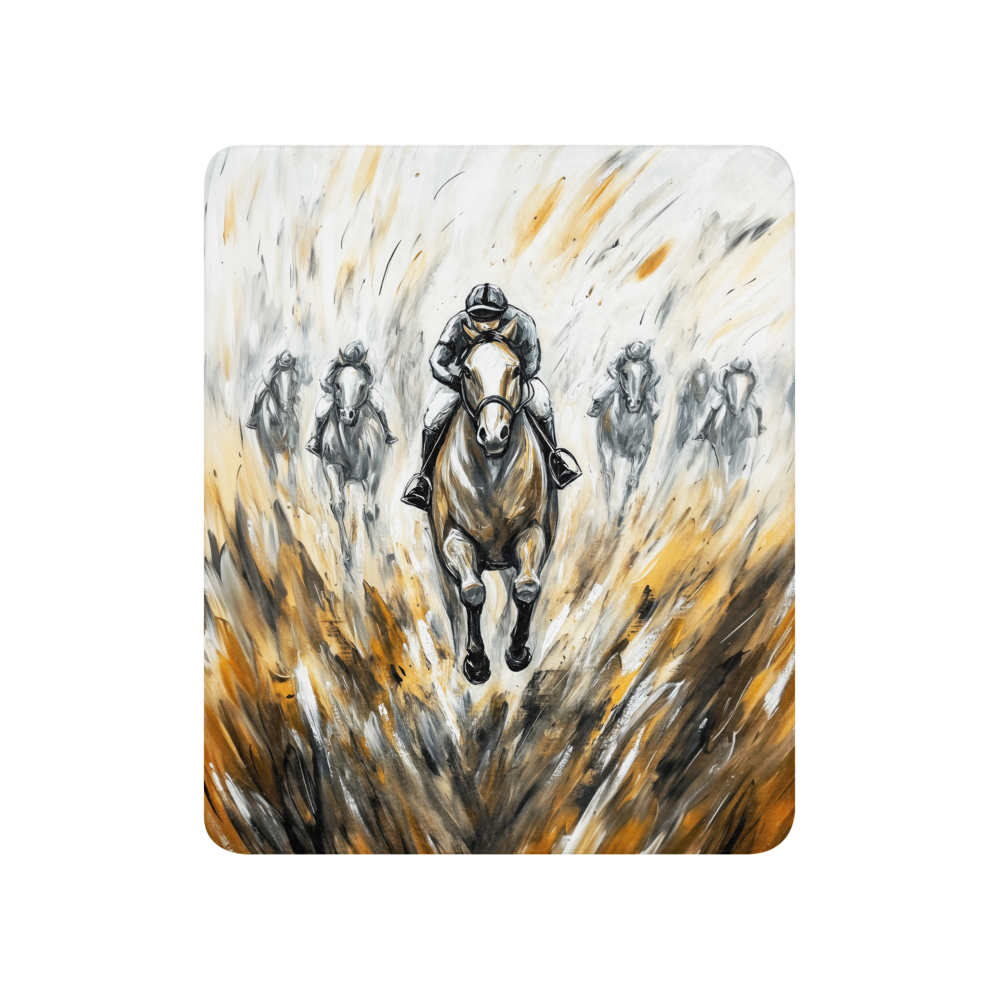 Thoroughbred Horse Racing Blanket - Sherpa Blanket Horse Art