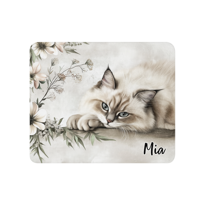Personalized Throw Blanket - Elegant Fluffy Ragdoll Cat