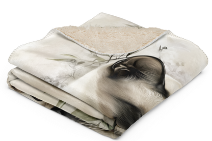 Blanket - Two Siamese cats in love | Sherpa & Throw Blanket for Cat Art Lovers