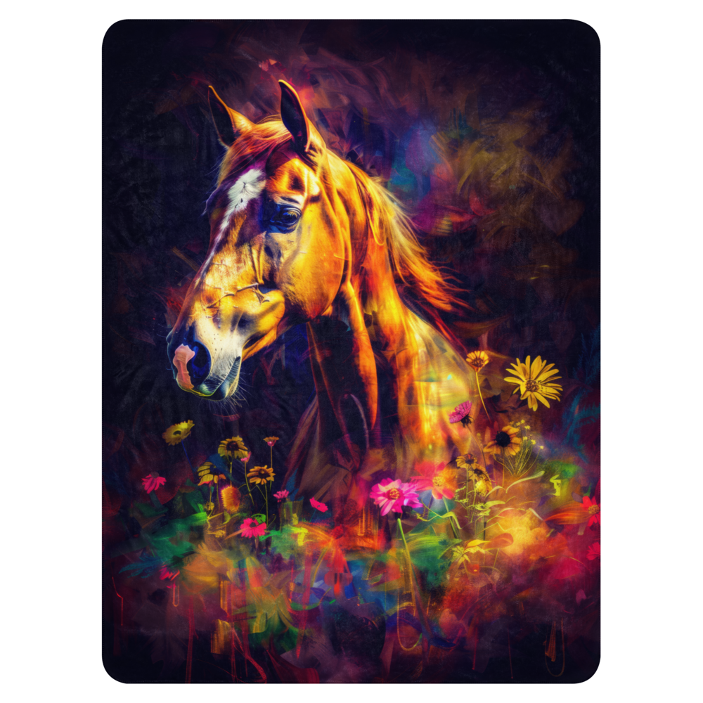 Arabian Horse Blanket - Sherpa Blanket Horse Art