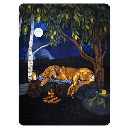 Golden Retriever Blanket | Sherpa & Throw Blanket for Dog Art Lovers