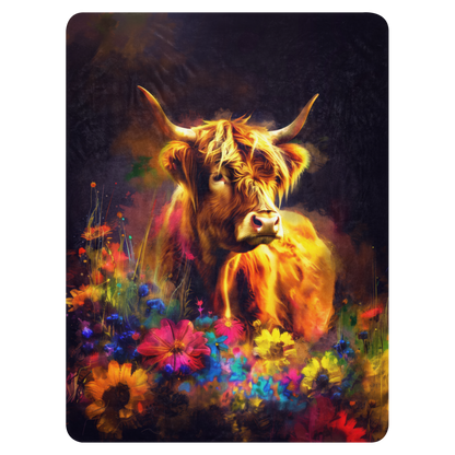 Highland cow Blanket | Sherpa & Throw Blanket for Highland cow Art Lovers