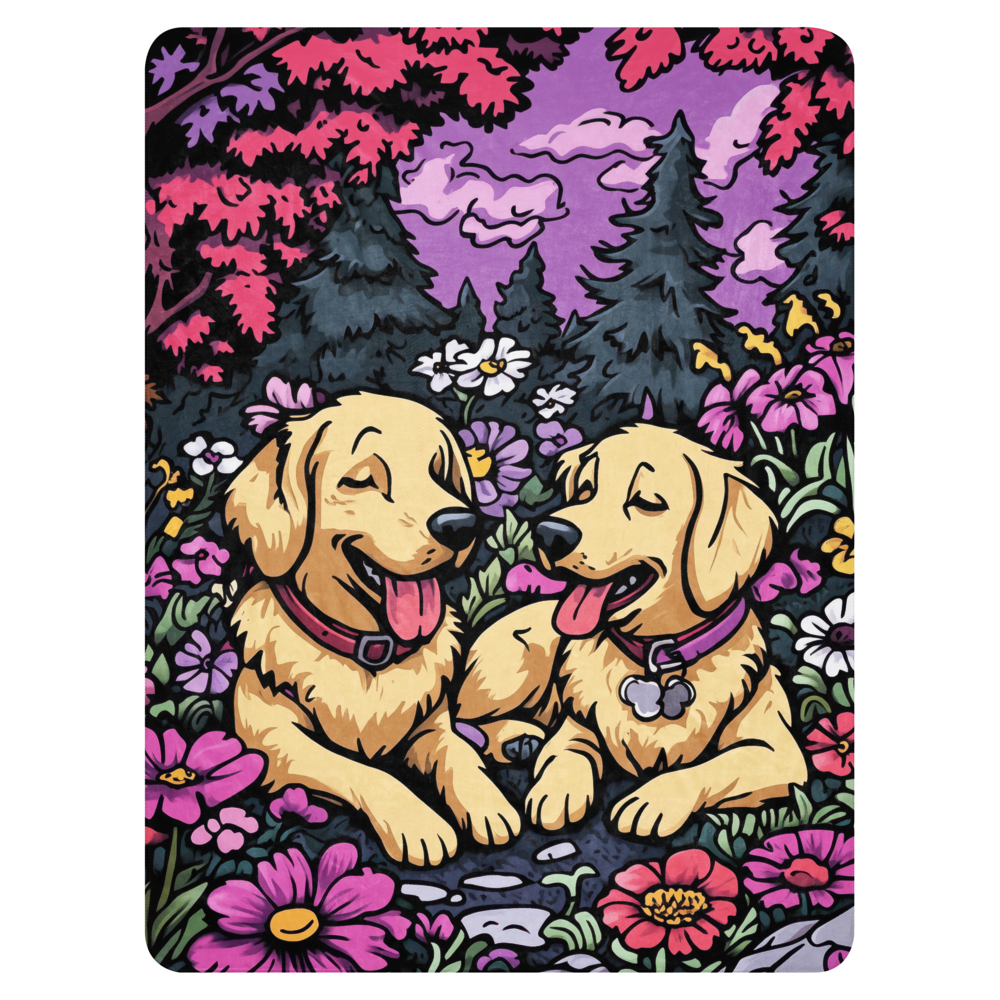 Golden Retriever Blanket | Sherpa & Throw Blanket for Dog Art Lovers