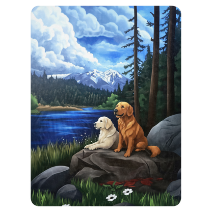 Golden Retriever Blanket | Sherpa & Throw Blanket for Dog Art Lovers