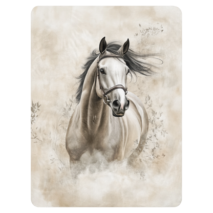 Thoroughbred Horse in the Wind Blanket - Sherpa Blanket Horse Art