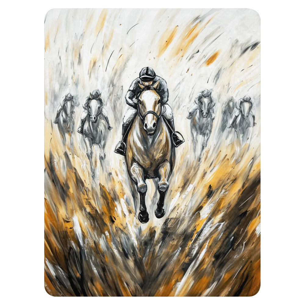 Thoroughbred Horse Racing Blanket - Sherpa Blanket Horse Art