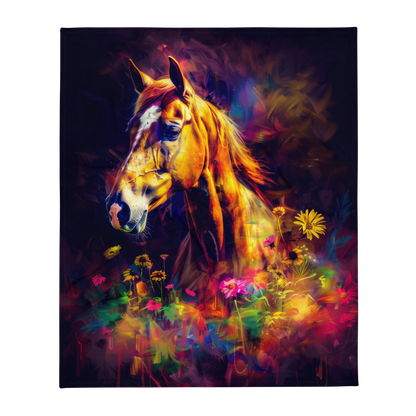 Arabian Horse Blanket - Sherpa Blanket Horse Art
