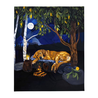 Golden Retriever Blanket | Sherpa & Throw Blanket for Dog Art Lovers