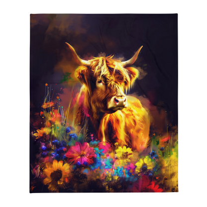 Highland cow Blanket | Sherpa & Throw Blanket for Highland cow Art Lovers