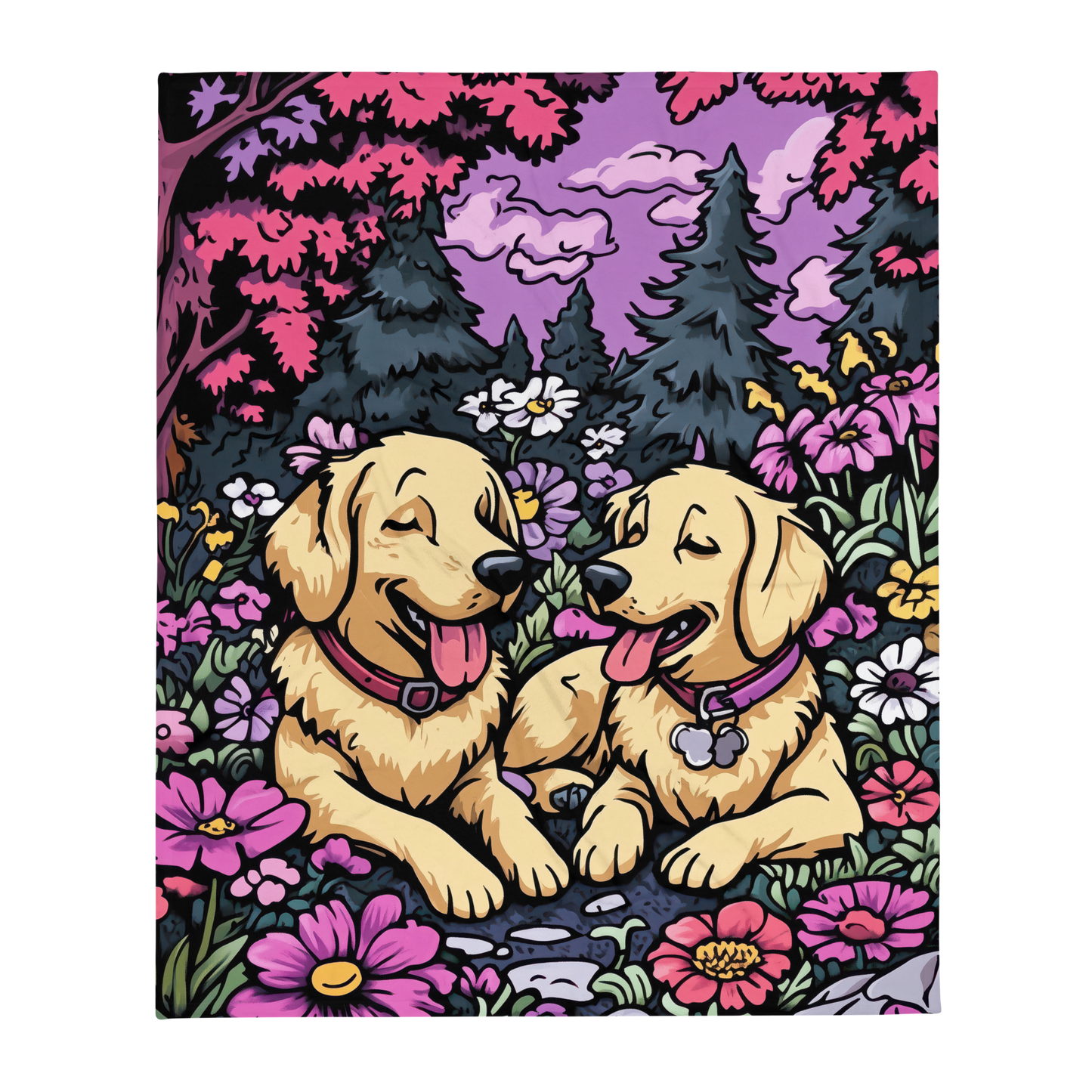 Golden Retriever Blanket | Sherpa & Throw Blanket for Dog Art Lovers