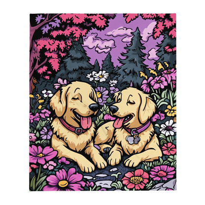 Golden Retriever Blanket | Sherpa & Throw Blanket for Dog Art Lovers