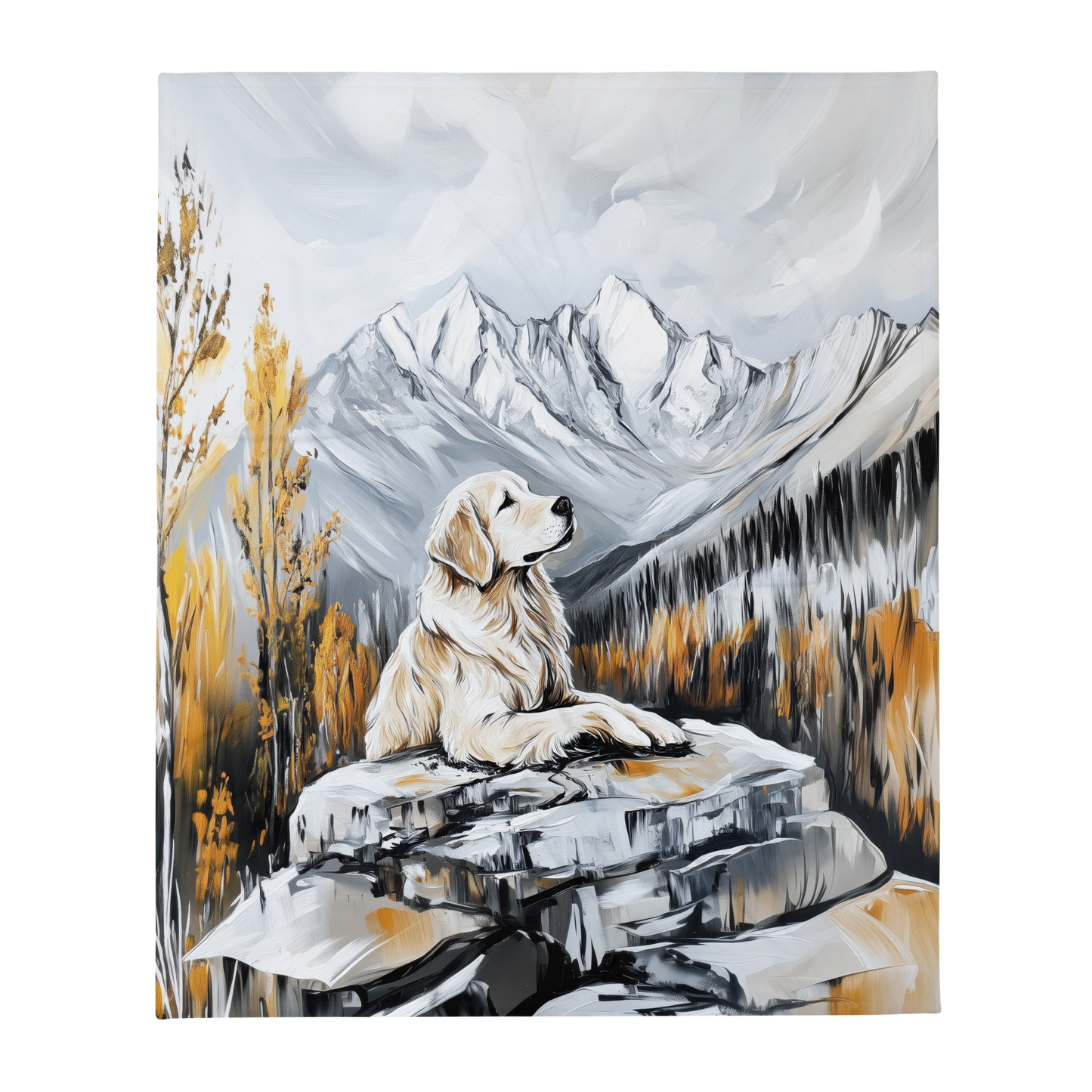 Golden Retriever Blanket | Sherpa & Throw Blanket for Dog Art Lovers