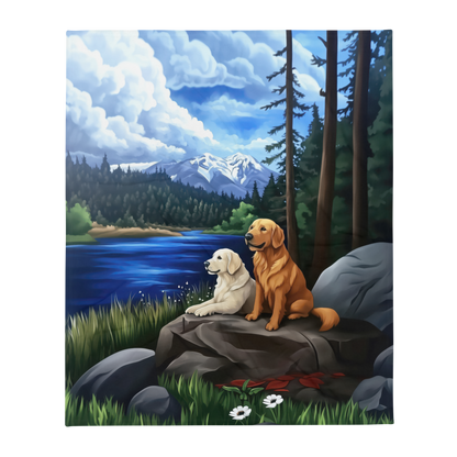 Golden Retriever Blanket | Sherpa & Throw Blanket for Dog Art Lovers
