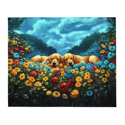 Golden Retriever Blanket | Sherpa & Throw Blanket for Dog Art Lovers