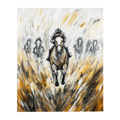 Thoroughbred Horse Racing Blanket - Sherpa Blanket Horse Art
