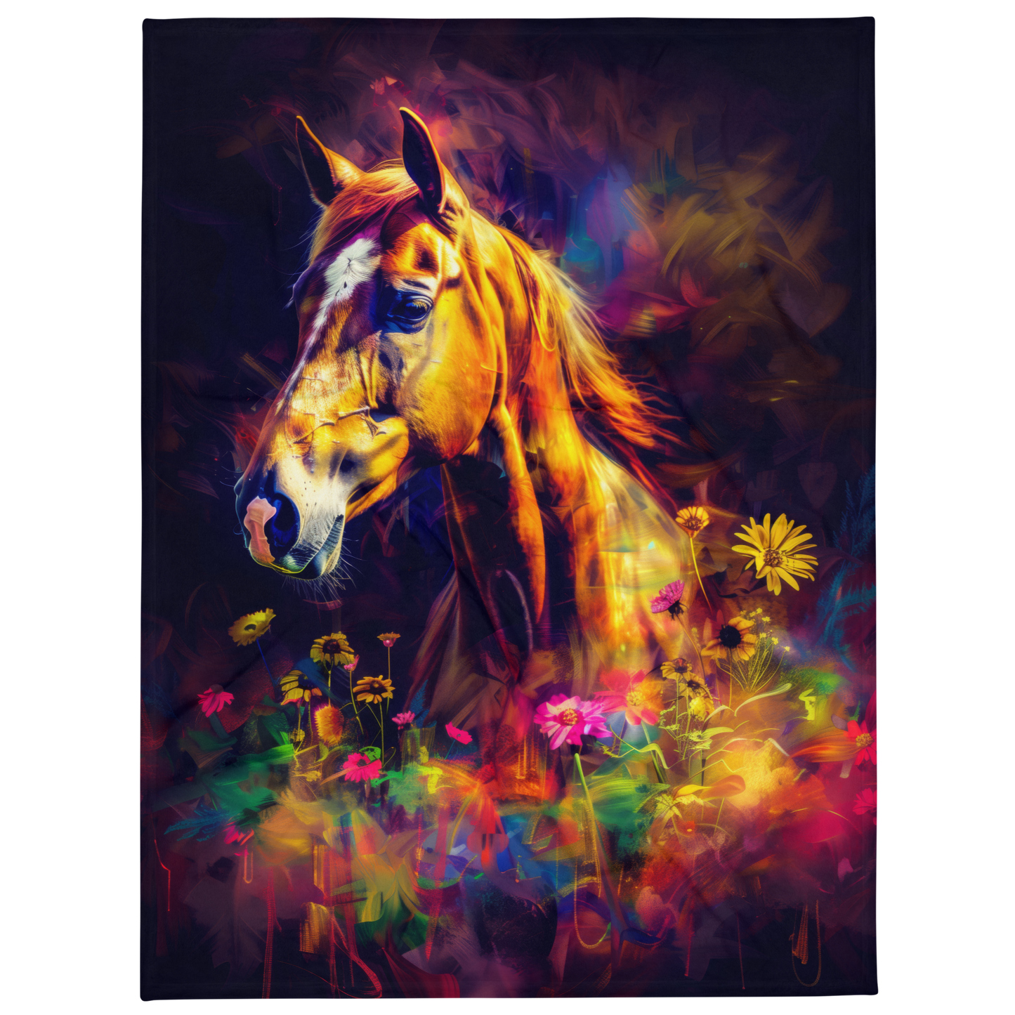 Arabian Horse Blanket - Sherpa Blanket Horse Art