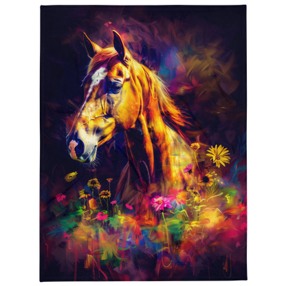 Arabian Horse Blanket - Sherpa Blanket Horse Art