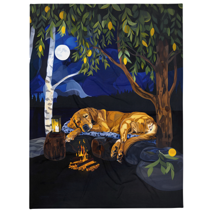 Golden Retriever Blanket | Sherpa & Throw Blanket for Dog Art Lovers