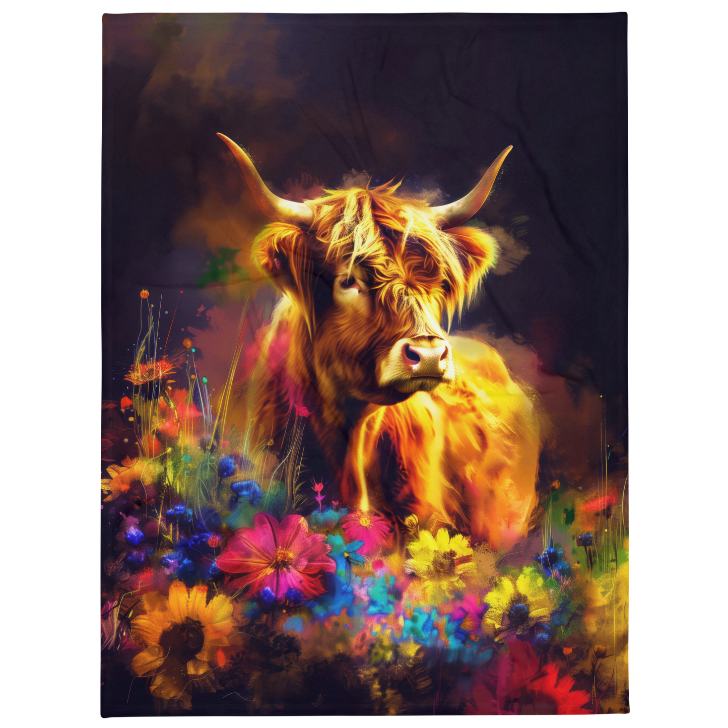 Highland cow Blanket | Sherpa & Throw Blanket for Highland cow Art Lovers
