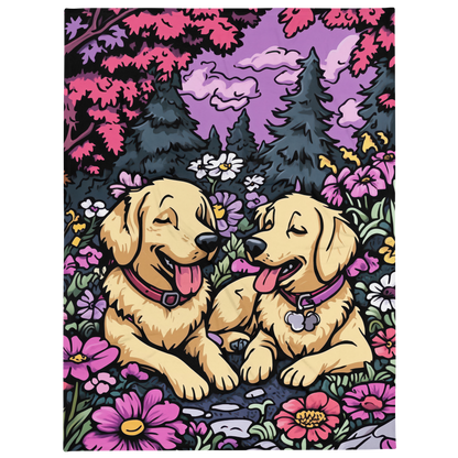 Golden Retriever Blanket | Sherpa & Throw Blanket for Dog Art Lovers