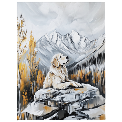 Golden Retriever Blanket | Sherpa & Throw Blanket for Dog Art Lovers
