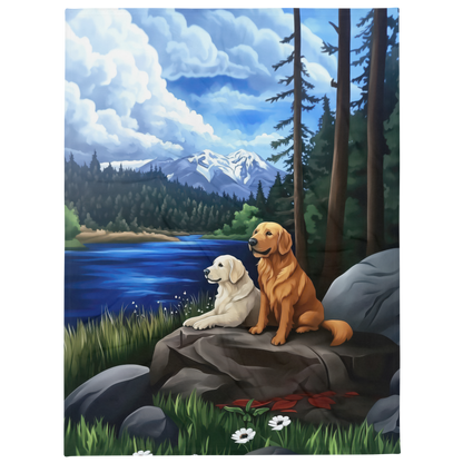 Golden Retriever Blanket | Sherpa & Throw Blanket for Dog Art Lovers