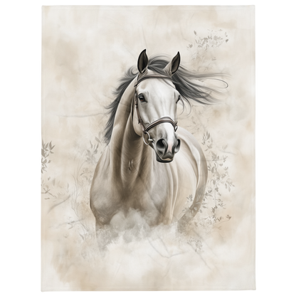 Thoroughbred Horse in the Wind Blanket - Sherpa Blanket Horse Art